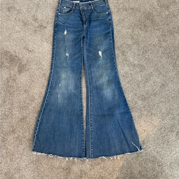 Anthropologie Blue Flare Jeans Worn only once - Picture 5 of 7